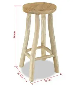 vidaXL Bar Stool Solid Teak Wood
