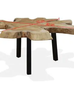 vidaXL Coffee Table Genuine Teak 80x70x38 cm