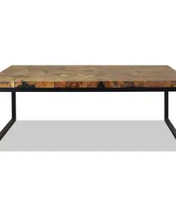 vidaXL Coffee Table Teak Resin 110x60x40 cm Black and Brown