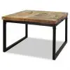vidaXL Coffee Table Teak Resin 60x60x40 cm Black and Brown