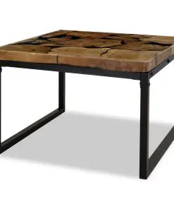 vidaXL Coffee Table Teak Resin 60x60x40 cm Black and Brown