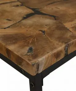 vidaXL Coffee Table Teak Resin 60x60x40 cm Black and Brown