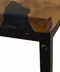 vidaXL Coffee Table Teak Resin 60x60x40 cm Black and Brown