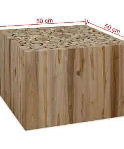 vidaXL Coffee Table Genuine Teak 50x50x35 cm