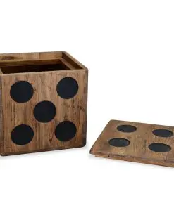 vidaXL Storage Box Mindi Wood 40x40x40 cm Dice Design