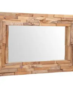 vidaXL Decorative Mirror Teak 90×60 cm Rectangular