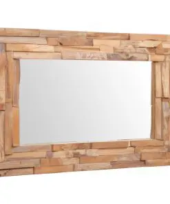 vidaXL Decorative Mirror Teak 90×60 cm Rectangular
