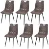 vidaXL Dining Chairs 6 pcs Dark Brown Faux Leather