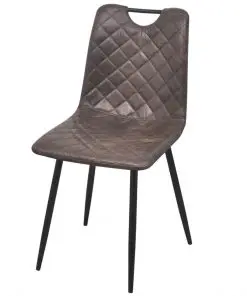 vidaXL Dining Chairs 6 pcs Dark Brown Faux Leather
