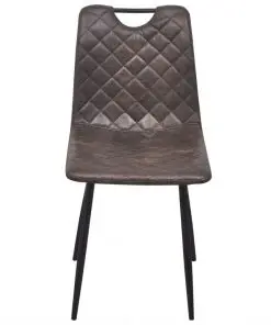 vidaXL Dining Chairs 6 pcs Dark Brown Faux Leather
