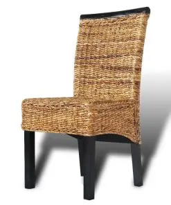 vidaXL Dining Chairs 4 pcs Abaca and Solid Mango Wood
