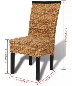 vidaXL Dining Chairs 4 pcs Abaca and Solid Mango Wood