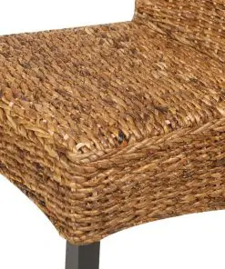 vidaXL Dining Chairs 4 pcs Abaca and Solid Mango Wood