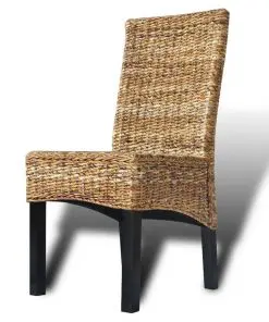 vidaXL Dining Chairs 4 pcs Abaca and Solid Mango Wood