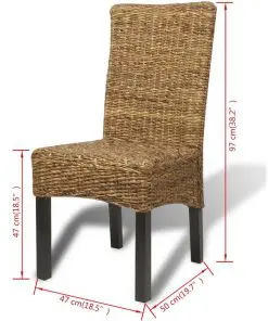 vidaXL Dining Chairs 4 pcs Abaca and Solid Mango Wood