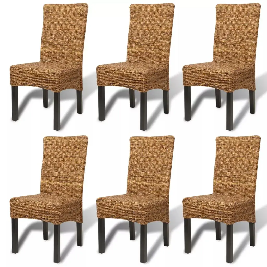 vidaXL Dining Chairs 6 pcs Abaca and Solid Mango Wood