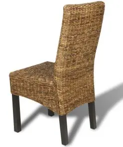 vidaXL Dining Chairs 6 pcs Abaca and Solid Mango Wood