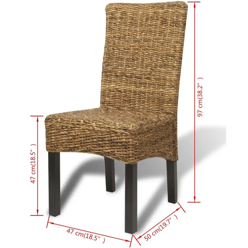 vidaXL Dining Chairs 6 pcs Abaca and Solid Mango Wood