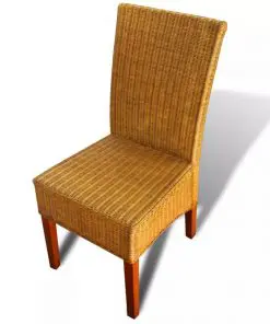vidaXL Dining Chairs 6 pcs Brown Natural Rattan