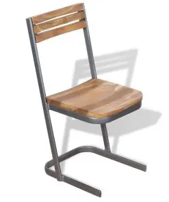 vidaXL Dining Chairs 4 pcs Solid Teak Wood