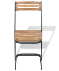 vidaXL Dining Chairs 4 pcs Solid Teak Wood