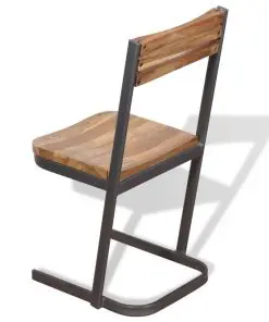 vidaXL Dining Chairs 4 pcs Solid Teak Wood