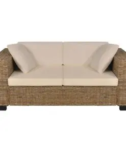 vidaXL 2-Seater and 3-Seater Sofa Set Real Rattan