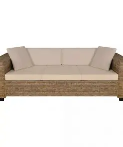 vidaXL 2-Seater and 3-Seater Sofa Set Real Rattan
