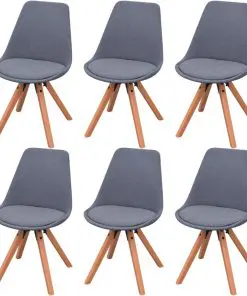vidaXL Dining Chairs 6 pcs Light Grey Fabric
