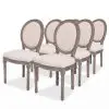 vidaXL Dining Chairs 6 pcs Cream Fabric vidaXL Dining Chairs 6 pcs Cream Fabric