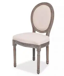 vidaXL Dining Chairs 6 pcs Cream Fabric