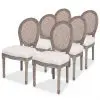 vidaXL Dining Chairs 6 pcs Cream Fabric