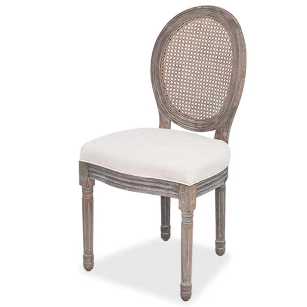 vidaXL Dining Chairs 6 pcs Cream Fabric