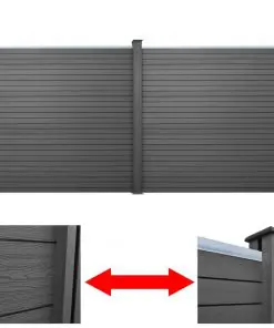 vidaXL Garden Fence Panels 2 pcs WPC 361 cm Grey