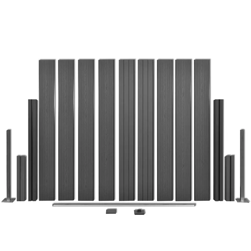 vidaXL Garden Fence Panels 2 pcs WPC 361 cm Grey