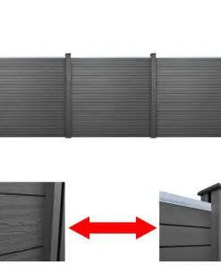 vidaXL Garden Fence Panels 3 pcs WPC 538 cm Grey