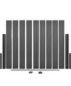 vidaXL Garden Fence Panels 3 pcs WPC 538 cm Grey