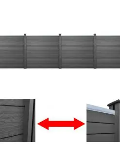 vidaXL Garden Fence Panels 4 pcs WPC 715 cm Grey