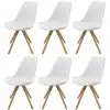 vidaXL Dining Chairs 6 pcs White Faux Leather vidaXL Dining Chairs 6 pcs White Faux Leather