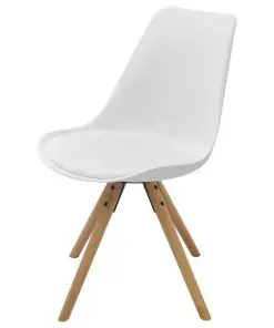 vidaXL Dining Chairs 6 pcs White Faux Leather