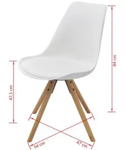 vidaXL Dining Chairs 6 pcs White Faux Leather