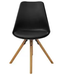 vidaXL Dining Chairs 6 pcs Black Faux Leather