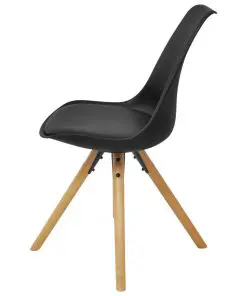 vidaXL Dining Chairs 6 pcs Black Faux Leather