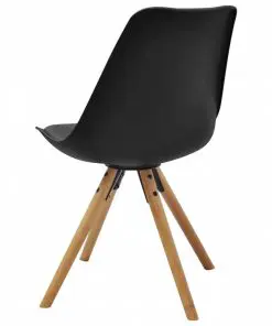 vidaXL Dining Chairs 6 pcs Black Faux Leather