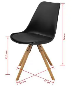 vidaXL Dining Chairs 6 pcs Black Faux Leather