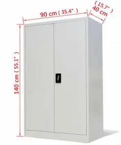 vidaXL Office Cabinet 90x40x140 cm Steel Grey