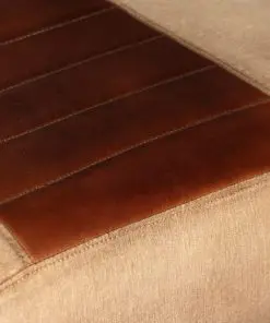 vidaXL Lounge Chair Brown Genuine Leather and Canvas
