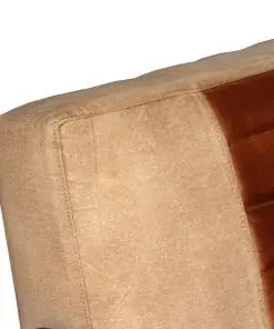 vidaXL Lounge Chair Brown Genuine Leather and Canvas