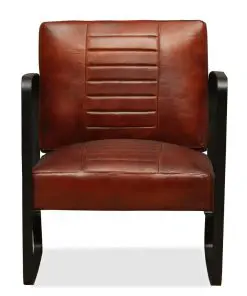 vidaXL Lounge Chair Brown Genuine Leather