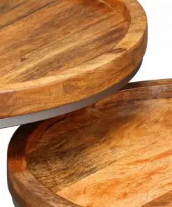 vidaXL Side Table Set 2 Pieces Solid Mango Wood